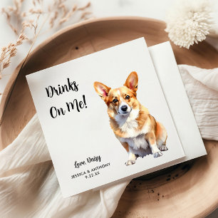 Corgi Dog Wedding Napkin