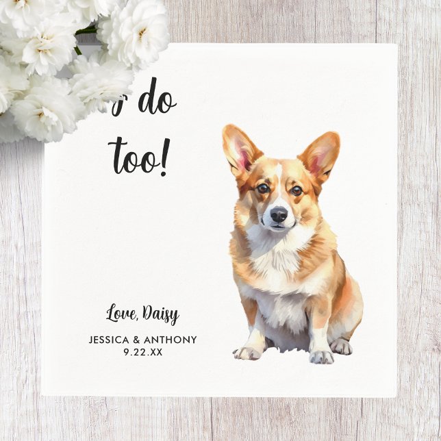 Corgi Dog Wedding  Napkin (Creator Uploaded)