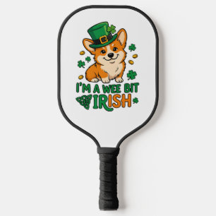 Corgi Dog "Wee Bit Irish" Funny St. Patrick's Day Pickleball Paddle