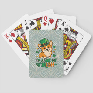 Corgi Dog "Wee Bit Irish" Funny St. Patrick's Day Playing Cards