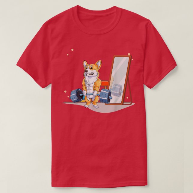 Corgi Dog Weightlifting Deadlift Men Fitness Gym  T-Shirt (Design Front)