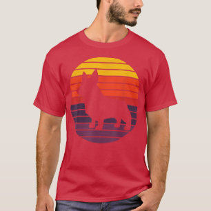 Corgi Dog Welsh Pembroke Vintage Sunset Pet Owner T-Shirt