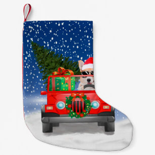 Corgi dog with Christmas gifts Small Christmas Stocking