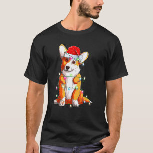 Corgi Dog Xmas Lighting Santa Corgi Christmas T-Shirt