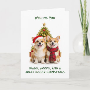 Corgi Dogs Christmas Holiday Card