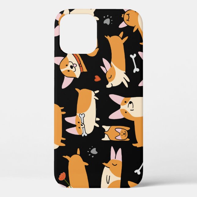 Corgi Dogs, Cute Seamless Background. Case-Mate iPhone Case (Back)