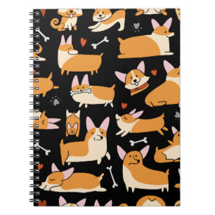 Corgi Dogs, Cute Seamless Background. Notebook