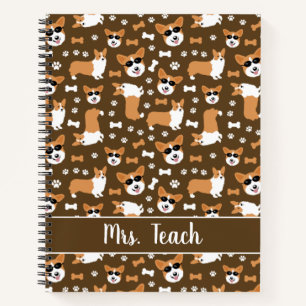 Corgi Dogs Funny Cute Personalized Notebook
