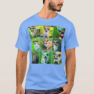 Corgi Dogs Wearing Cool Colourful Sunglasses (ai G T-Shirt