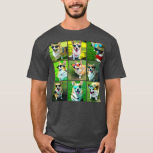 Corgi Dogs Wearing Cool Colourful Sunglasses (ai G T-Shirt