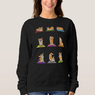 Corgi Dogs Yoga Asana Poses Meditation  Masters Sweatshirt