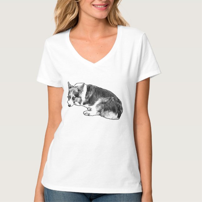 Corgi Dots, Restful Glow T-Shirt (Front)