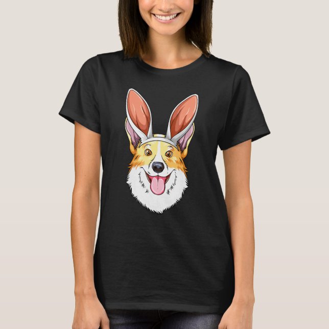 Corgi Easter Bunny Ears Corgi T-Shirt (Front)