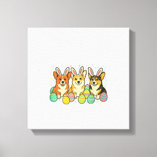 Corgi Easter T-Shirt_1 Canvas Print