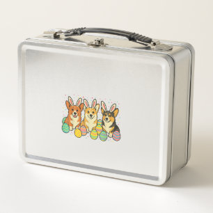 Corgi Easter T-Shirt_1 Metal Lunch Box