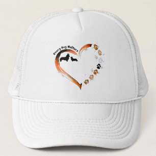 Corgi Every Dog Matters Heart Dog Paws Trucker Hat