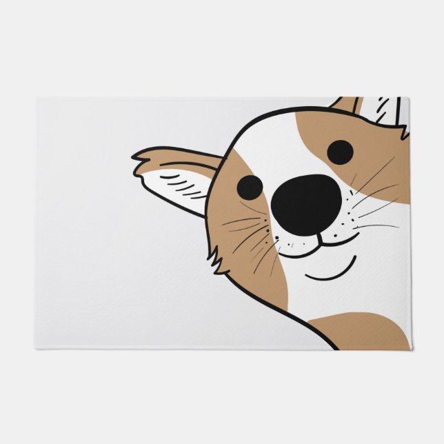 Corgi Face  Doormat (Front)