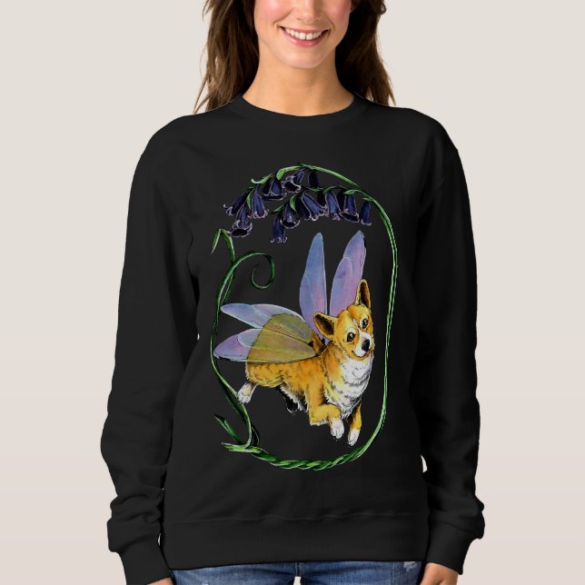Corgi Faerie With Welsh Bluebells Sweatshirt (Front)