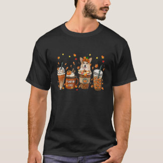 Corgi Fall Coffee Pumpkin Spice Latte Iced Autumn T-Shirt
