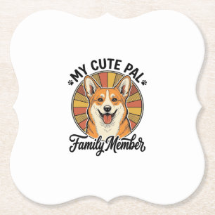Corgi Family Shirt Vintage Pet Lover Design_1 Paper Coaster