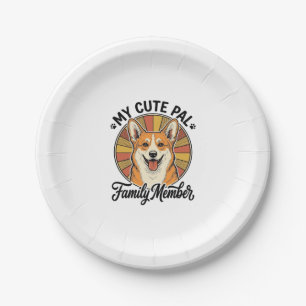 Corgi Family Shirt Vintage Pet Lover Design_1 Paper Plate