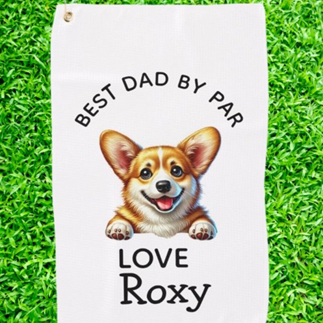 Corgi Father’s Day Gift  Golf Towel (Elevate your golf game with this adorable corgi dog golf towel! )