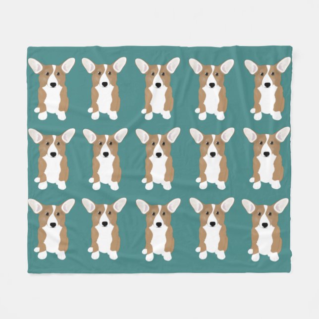 Corgi Fleece Blanket (Front (Horizontal))