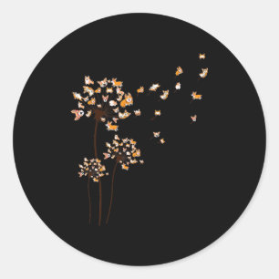 Corgi Flower Fly Dandelion Cute Dog Lover Classic Round Sticker