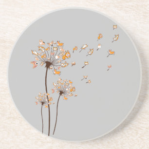 Corgi Flower Fly Dandelion Shirt Cute Dog Lover Coaster