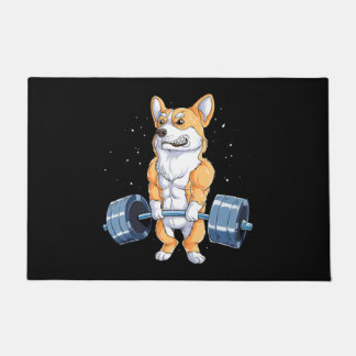 Corgi Funny Deadlift Fitness Gym Doormat