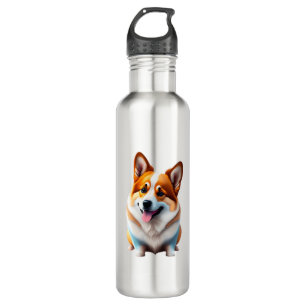 Corgi funny dog cute animal puppy pet style 710 ml water bottle