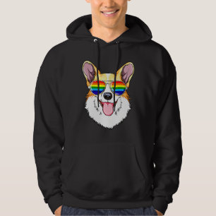 Corgi Gay Pride Flag Lgbt Rainbow Sunglasses Corgi Hoodie