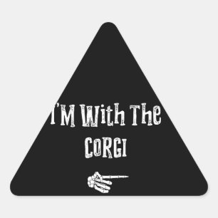 Corgi Gift   I'm With Corgi Dog Halloween Costume Triangle Sticker