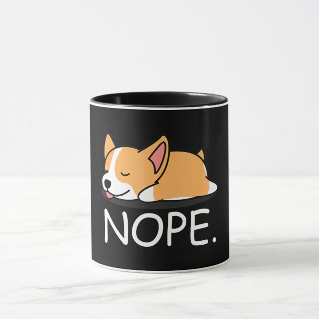 Corgi Gift | Nope Lazy Corgi Dog - Nope Not Today Mug (Center)
