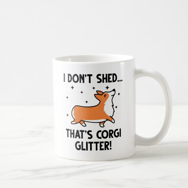 Corgi Glitter Coffee Mug (Right)