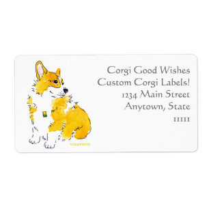 Corgi Good Wishes Custom Labels
