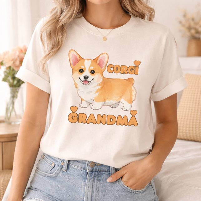 Corgi Grandma Cute Dog Lover Design T-Shirt (Cute Corgi Grandma t-shirt for proud dog lovers.)