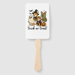 corgi halloween costume hand fan