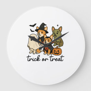 corgi halloween costume large clock