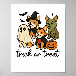 corgi halloween costume poster