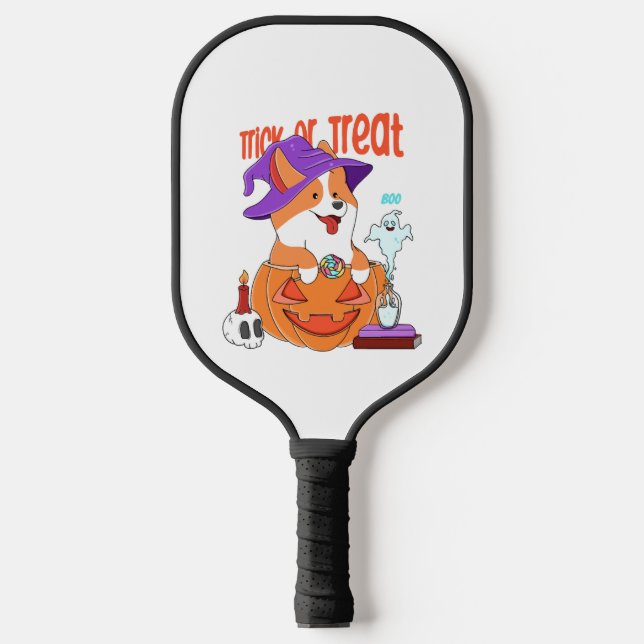 Corgi Halloween Pickleball Paddle (Front)