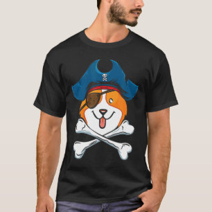 Corgi Halloween Pirate Hat Crossbones Dog T-Shirt