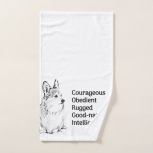 Corgi hand towel