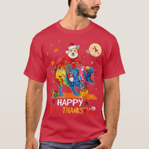 Corgi Happy Hallothanksmas Halloween Thanksgiving  T-Shirt