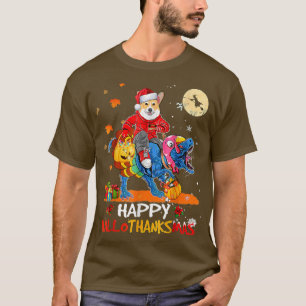 Corgi Happy Hallothanksmas Halloween Thanksgiving  T-Shirt