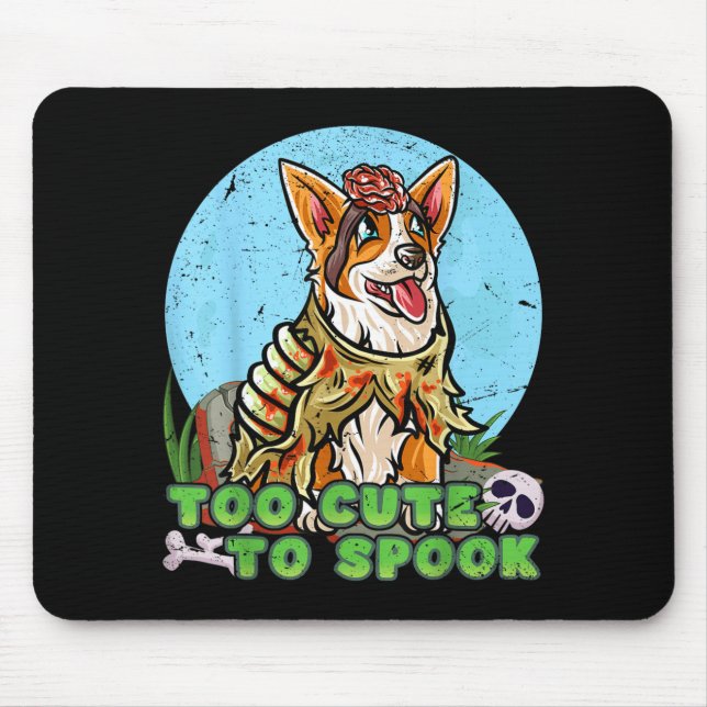Corgi Happy Halloween Costume Zombie Mouse Pad (Front)