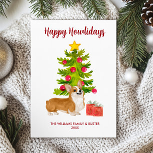 Corgi Happy Howlidays Card