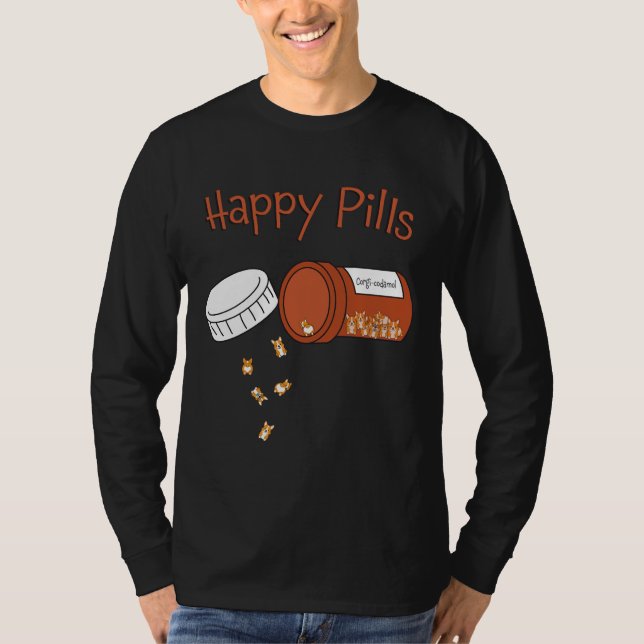 Corgi Happy Pills T-Shirt (Front)