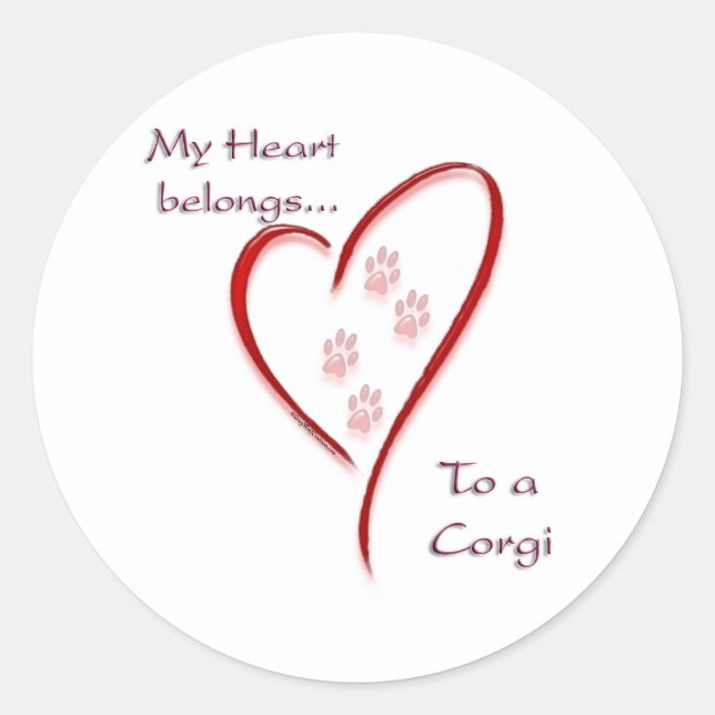 Corgi Heart Belongs - Sticker (Front)