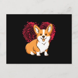 Corgi Heart Love Gift Corgi Valentines Day Postcard